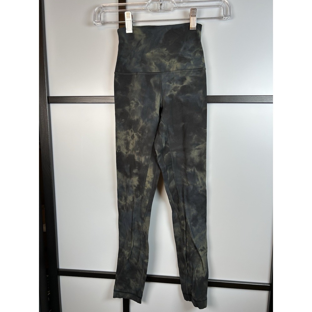 LULULEMON‎ ALIGN High Rise Leggings Diamond Dye Graphite Grey Bronze Green Sz 0